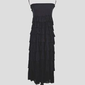 Philosophy Black Tiered Midi Skirt